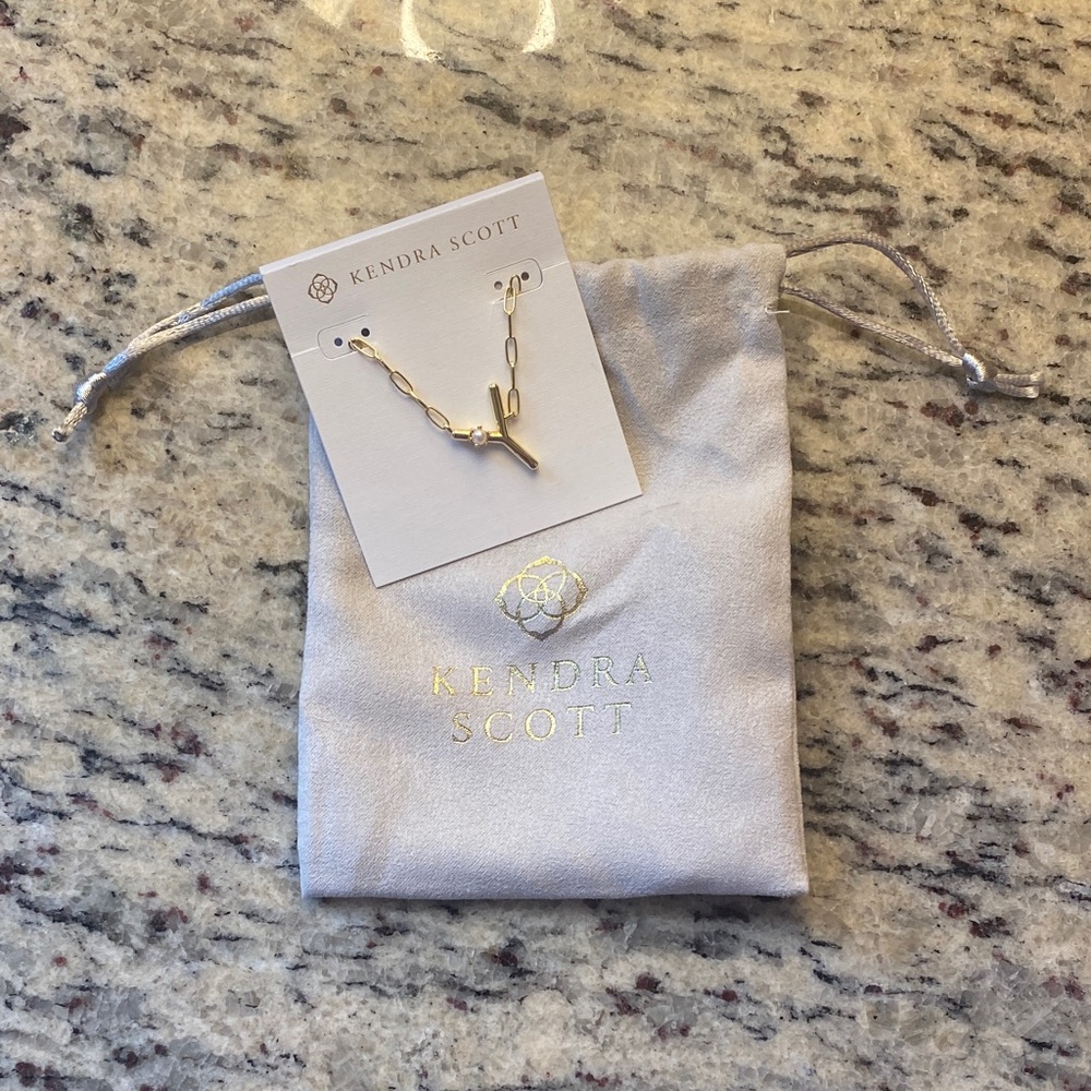 Kendra Scott Gold Chain Necklace - Letter Y